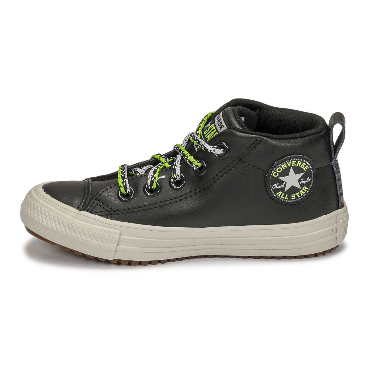 Converse Noir CHUCK TAYLOR ALL STAR STREET BOOT DOUBLE LACE LEATHER MID ypcf86Wn