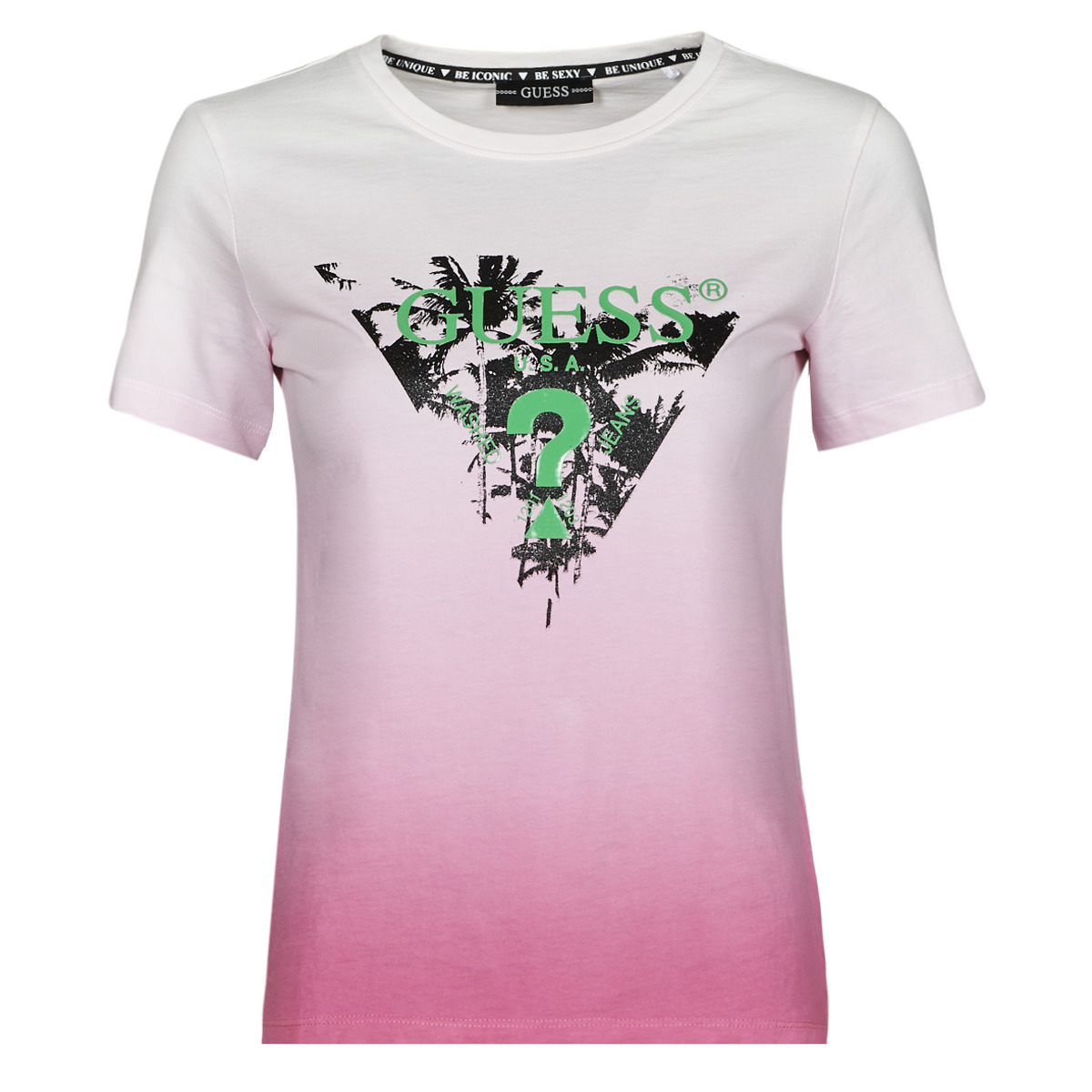 Guess Rose / Multicolore SS CN PALMS TEE TrDEiuA8