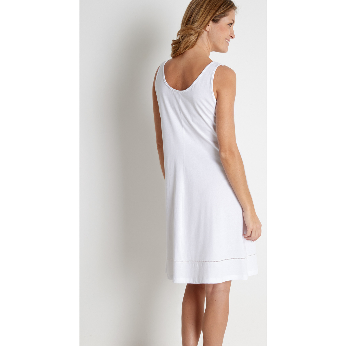 Daxon Blanc by - Fond de robe en pur coton long 90cm yfo1uXul