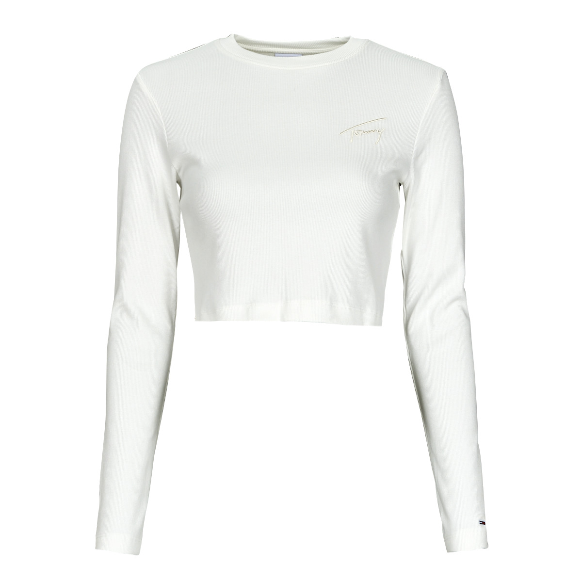 Tommy Jeans Blanc TJW BABY CROP SIGNATURE LS TqFwXWgy