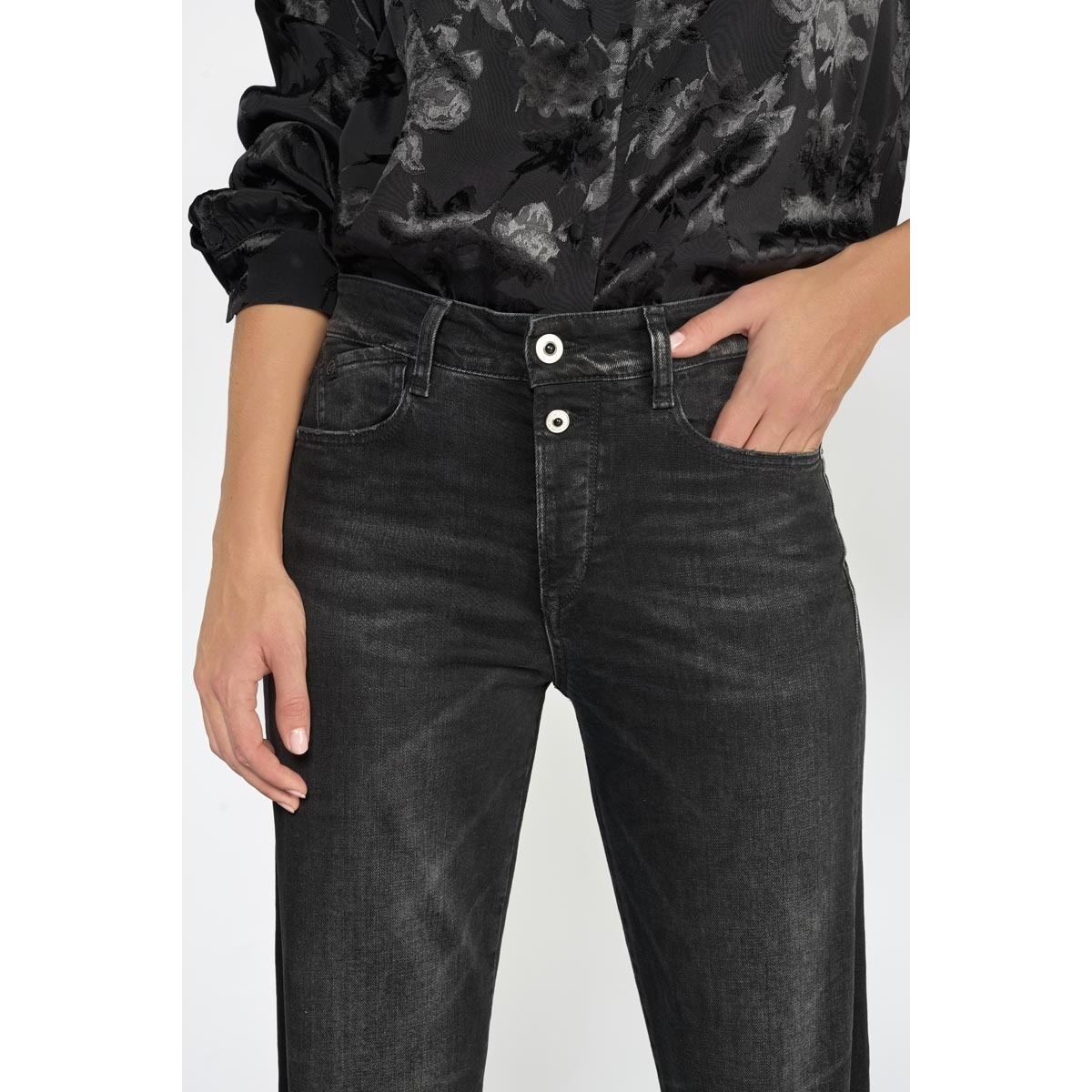 Le Temps des Cerises Noir Lux 400/19 mom taille haute jeans noir yT6qMUHe