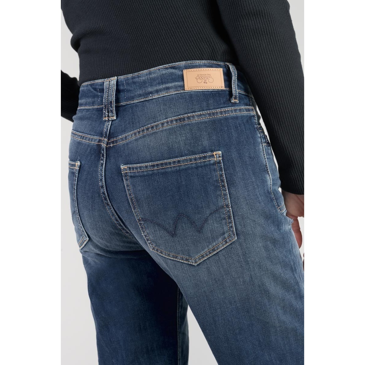 Le Temps des Cerises Bleu Fafa 400/18 mom taille haute 7/8ème jeans destroy bleu wvKiLpYz