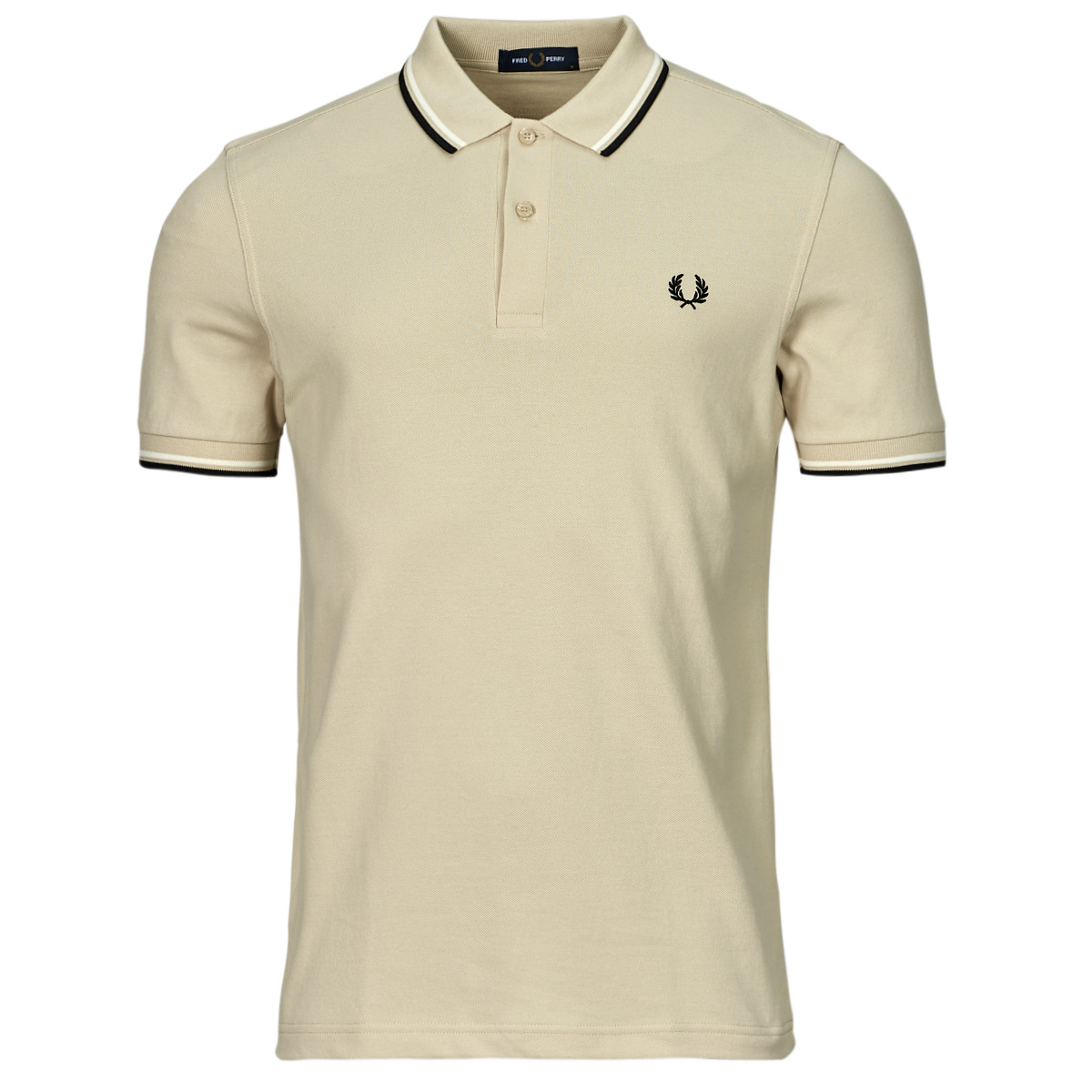 Fred Perry Ecru / Noir TWIN TIPPED FRED PERRY SHIRT UHM